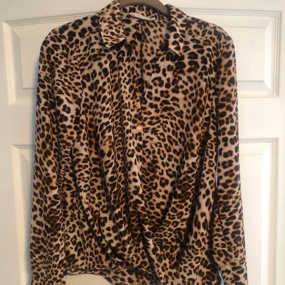 Leopard Print Top- Size M